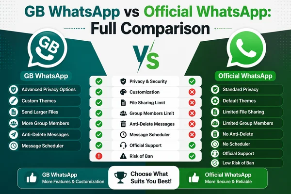 GB WhatsApp vs Official WhatsApp: Full Comparison (2026)